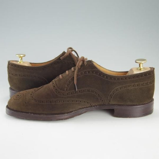 極上★チャーチ 8D/UK7.5程度【貴重★アンテロープ革/REAL CAPE BUCK/旧チャーチ】3都市ロゴ/149ラスト/フルブローグ/濃茶/Church's★f257