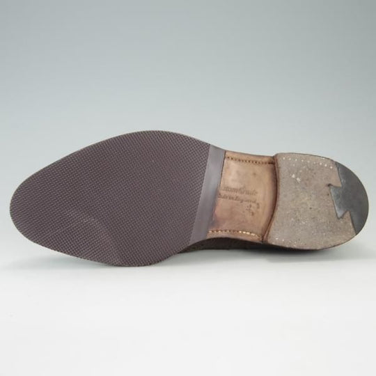 極上★チャーチ 8D/UK7.5程度【貴重★アンテロープ革/REAL CAPE BUCK/旧チャーチ】3都市ロゴ/149ラスト/フルブローグ/濃茶/Church's★f257