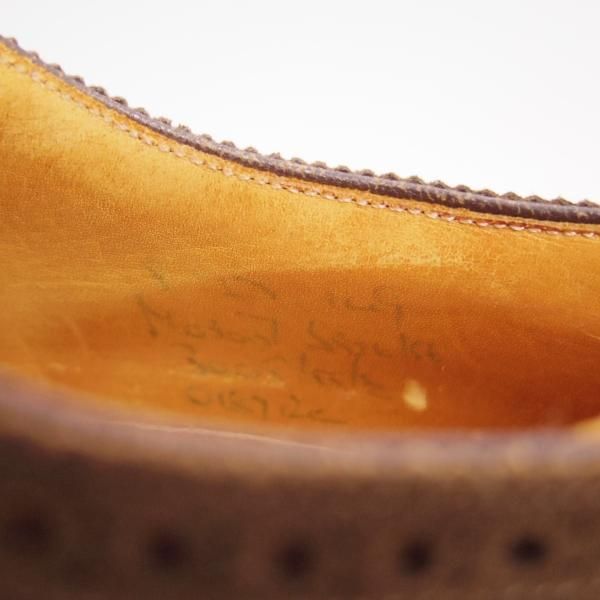 極上★チャーチ 8D/UK7.5程度【貴重★アンテロープ革/REAL CAPE BUCK/旧チャーチ】3都市ロゴ/149ラスト/フルブローグ/濃茶/Church's★f257