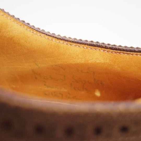 極上★チャーチ 8D/UK7.5程度【貴重★アンテロープ革/REAL CAPE BUCK/旧チャーチ】3都市ロゴ/149ラスト/フルブローグ/濃茶/Church's★f257