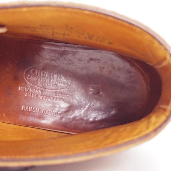 ★チャーチ UK9〜9.5程度【貴重★2都市ロゴ/RANCH OXHIDE/旧チャーチ】81ラスト/チャッカブーツ/茶/Church's★f258