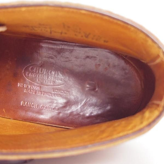 ★チャーチ UK9〜9.5程度【貴重★2都市ロゴ/RANCH OXHIDE/旧チャーチ】81ラスト/チャッカブーツ/茶/Church's★f258