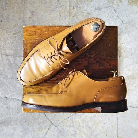 美品★クロケット&ジョーンズ 6.5E【現行定価￥88,000-★モールトン/MORETON/ナチュラル】ダイナイトソール/カーフ/Crockett&Jones★f261