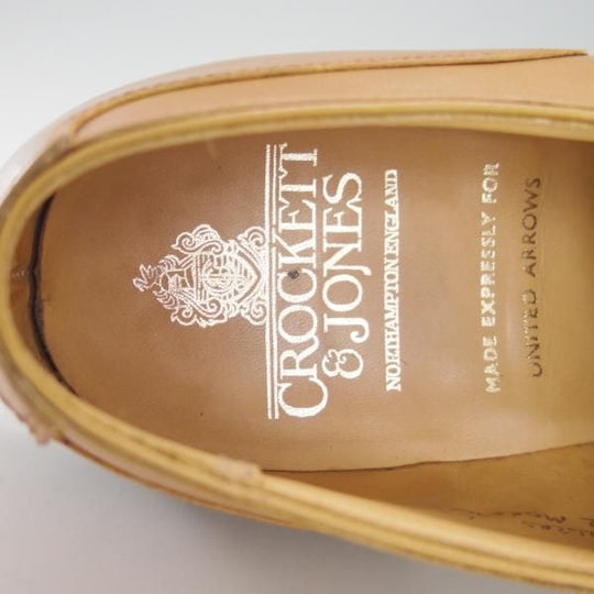 美品★クロケット&ジョーンズ 6.5E【現行定価￥88,000-★モールトン/MORETON/ナチュラル】ダイナイトソール/カーフ/Crockett&Jones★f261