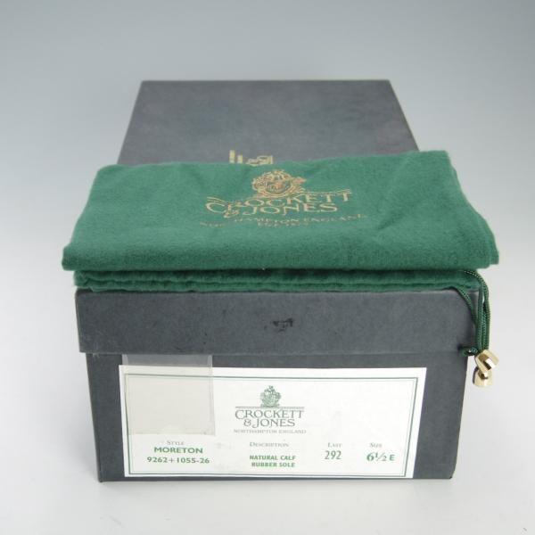 美品★クロケット&ジョーンズ 6.5E【現行定価￥88,000-★モールトン/MORETON/ナチュラル】ダイナイトソール/カーフ/Crockett&Jones★f261