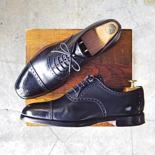 極上★(英)グレンソン 8F【最上級★G-ZEROライン/セミブローグ】カーフ/黒/メンズ/GRENSON★f262