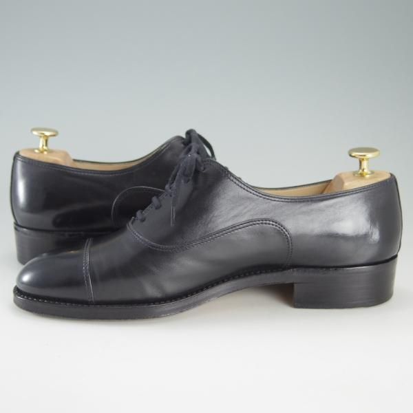 美品★(伊)タニノクリスチー SIZE 7【貴重★グッドイヤーウェルテッド製法/ストレートチップ】121006/カーフ/黒/TANINO CRISCI★f263