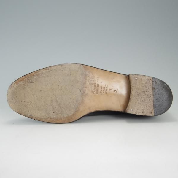 美品★(伊)タニノクリスチー SIZE 7【貴重★グッドイヤーウェルテッド製法/ストレートチップ】121006/カーフ/黒/TANINO CRISCI★f263