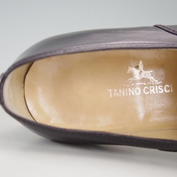 美品★(伊)タニノクリスチー SIZE 7【貴重★グッドイヤーウェルテッド製法/ストレートチップ】121006/カーフ/黒/TANINO CRISCI★f263