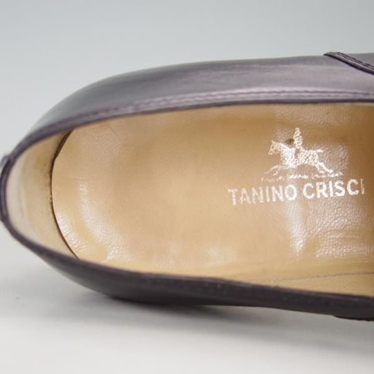 美品★(伊)タニノクリスチー SIZE 7【貴重★グッドイヤーウェルテッド製法/ストレートチップ】121006/カーフ/黒/TANINO CRISCI★f263