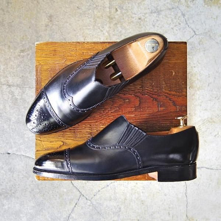 美品★クロケット&ジョーンズ 6.5E【貴重80's★シェットランドフォックス別注/Shetland Fox】サイドエラスティック/Crockett&Jones★f265