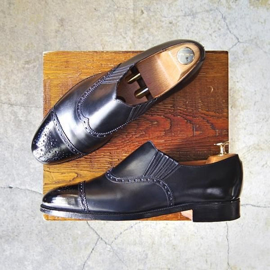 美品★クロケット&ジョーンズ 6.5E【貴重80's★シェットランドフォックス別注/Shetland Fox】サイドエラスティック/Crockett&Jones★f265