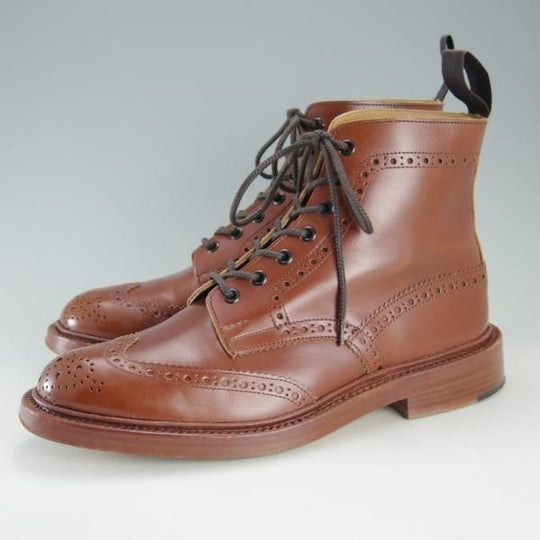 美品★トリッカーズ SIZE 8【定価￥88,000-★STOW/ストウ/5634】カントリーブーツ/マロンアンティーク/カーフ/茶/メンズ/Tricker's★f267