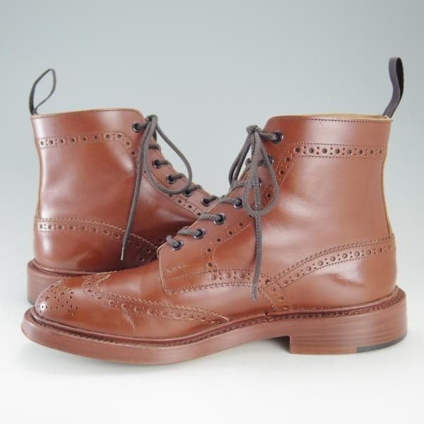 美品★トリッカーズ SIZE 8【定価￥88,000-★STOW/ストウ/5634】カントリーブーツ/マロンアンティーク/カーフ/茶/メンズ/Tricker's★f267