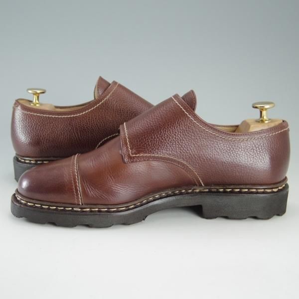 美品★パラブーツ SIZE 6【貴重★旧ロゴ/WILLIAM/ウィリアム】マルシェソール/ダブルモンク/グレインレザー/茶/Paraboot★f274