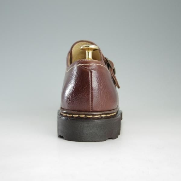 美品★パラブーツ SIZE 6【貴重★旧ロゴ/WILLIAM/ウィリアム】マルシェソール/ダブルモンク/グレインレザー/茶/Paraboot★f274