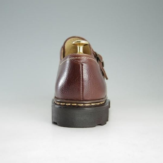 美品★パラブーツ SIZE 6【貴重★旧ロゴ/WILLIAM/ウィリアム】マルシェソール/ダブルモンク/グレインレザー/茶/Paraboot★f274