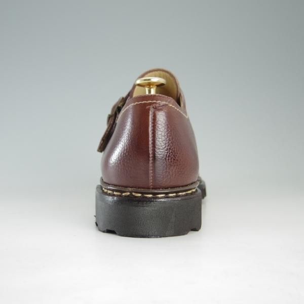 美品★パラブーツ SIZE 6【貴重★旧ロゴ/WILLIAM/ウィリアム】マルシェソール/ダブルモンク/グレインレザー/茶/Paraboot★f274