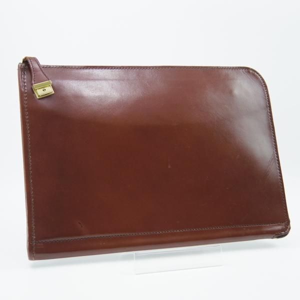 ★(英)パップワース/PAPWORTH【貴重★レザー/クラッチバッグ/ドキュメントケース】メンズ&レディース/ユニセックス/茶/革/鞄★N5622
