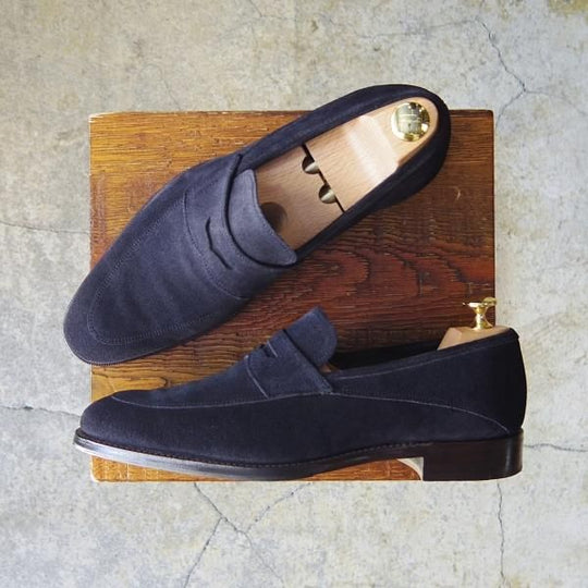 極美品★(英)チーニー 6F【★コインローファー/LEWISHAM】208ラスト/nano universe別注/スエード/紺/ナノユニバース/CHEANEY★f276