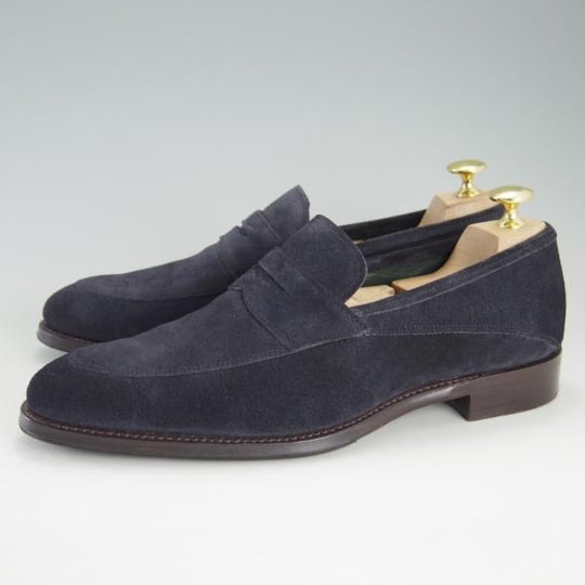 極美品★(英)チーニー 6F【★コインローファー/LEWISHAM】208ラスト/nano universe別注/スエード/紺/ナノユニバース/CHEANEY★f276