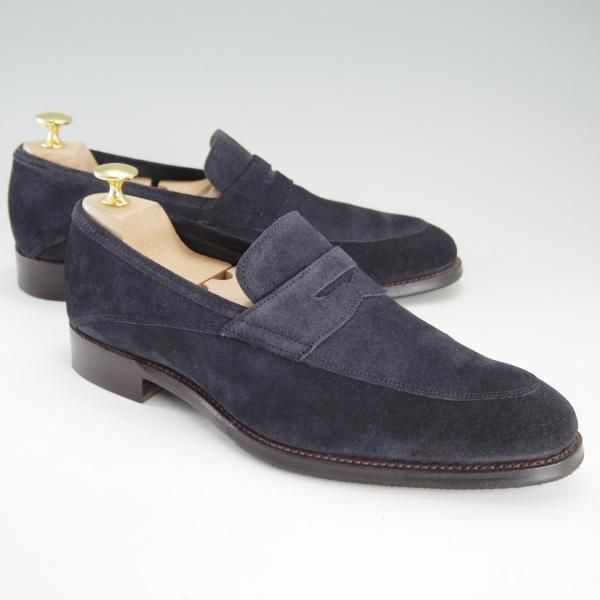 極美品★(英)チーニー 6F【★コインローファー/LEWISHAM】208ラスト/nano universe別注/スエード/紺/ナノユニバース/CHEANEY★f276