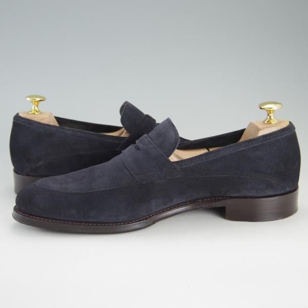 極美品★(英)チーニー 6F【★コインローファー/LEWISHAM】208ラスト/nano universe別注/スエード/紺/ナノユニバース/CHEANEY★f276