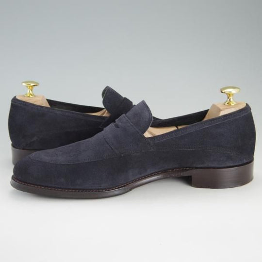 極美品★(英)チーニー 6F【★コインローファー/LEWISHAM】208ラスト/nano universe別注/スエード/紺/ナノユニバース/CHEANEY★f276