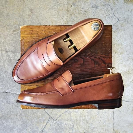 美品★(英)チーニー 8.5F【定価￥74,800-★CANNON/キャノン/コインローファー】277ラスト/カーフ/CONKER/茶/メンズ/CHEANEY★f277