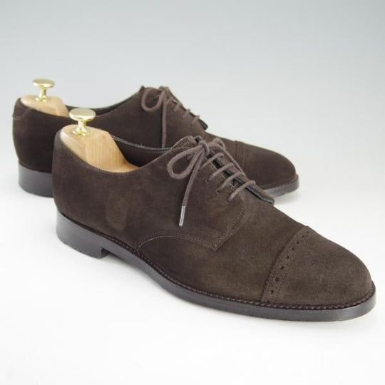 美品★(英)チーニー 8.5F【モデル定価￥78,100-★パンチドキャップトゥ/ASTWELL】1886ラスト/スエード/濃茶/メンズ/CHEANEY★f279