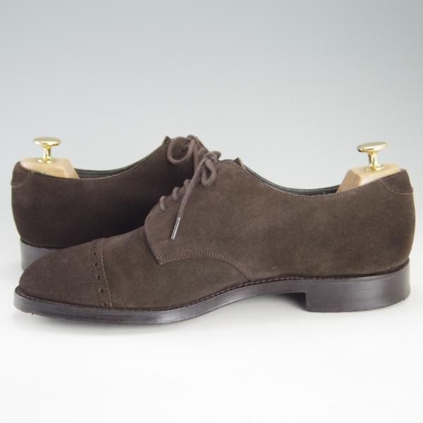 美品★(英)チーニー 8.5F【モデル定価￥78,100-★パンチドキャップトゥ/ASTWELL】1886ラスト/スエード/濃茶/メンズ/CHEANEY★f279