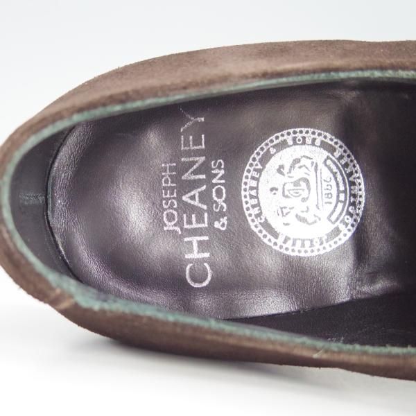 美品★(英)チーニー 8.5F【モデル定価￥78,100-★パンチドキャップトゥ/ASTWELL】1886ラスト/スエード/濃茶/メンズ/CHEANEY★f279