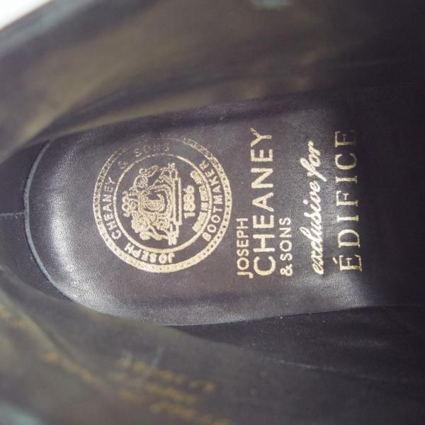 極美品★(英)チーニー 6.5F【貴重★EDIFICE別注/ジョージブーツ】3888ラスト/カーフ/黒/メンズ/エディフィス/CHEANEY★f280