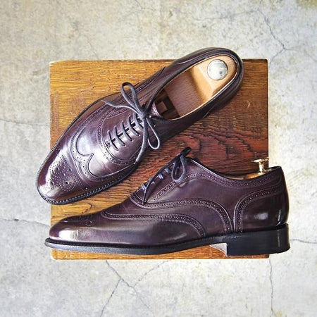 美品★チャーチ 60F/UK6【貴重★FLEX CONSTRUCTION/フルブローグ】108ラスト/Burton/バートン/カーフ/濃赤茶/メンズ/Church's★f282