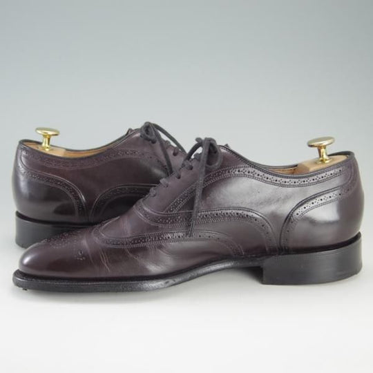 美品★チャーチ 60F/UK6【貴重★FLEX CONSTRUCTION/フルブローグ】108ラスト/Burton/バートン/カーフ/濃赤茶/メンズ/Church's★f282