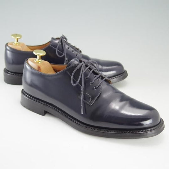 美品★チャーチ(レディース) SIZE 37.5【定価￥86,900-★シャノン/SHANNON 2WR】ポリッシュドバインダーカーフ/紺/Church's★f283