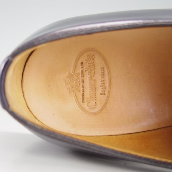美品★チャーチ(レディース) SIZE 37.5【定価￥86,900-★シャノン/SHANNON 2WR】ポリッシュドバインダーカーフ/紺/Church's★f283