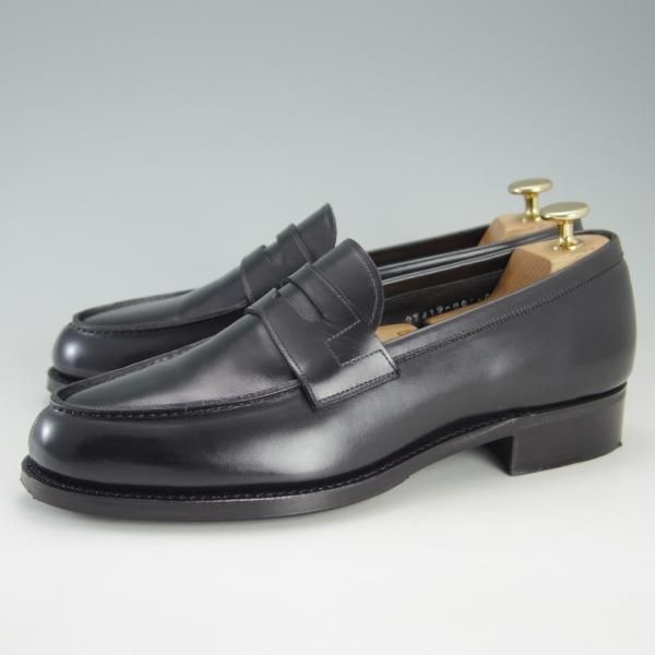 極美品★三陽山長 SIZE 7【定価￥73,440-★弥三郎/R2013ラスト】コインローファー/カーフ/黒/メンズ/SanyoYamacho★f288
