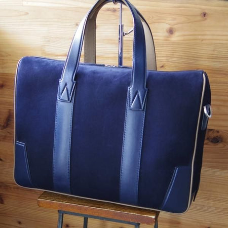 美品★J.M.ウェストン【現行定価20万円以上★レザー×ヌバック/ブリーフケース】メンズ/ビジネス/バッグ/革/鞄/Weston/ウエストン★N5627