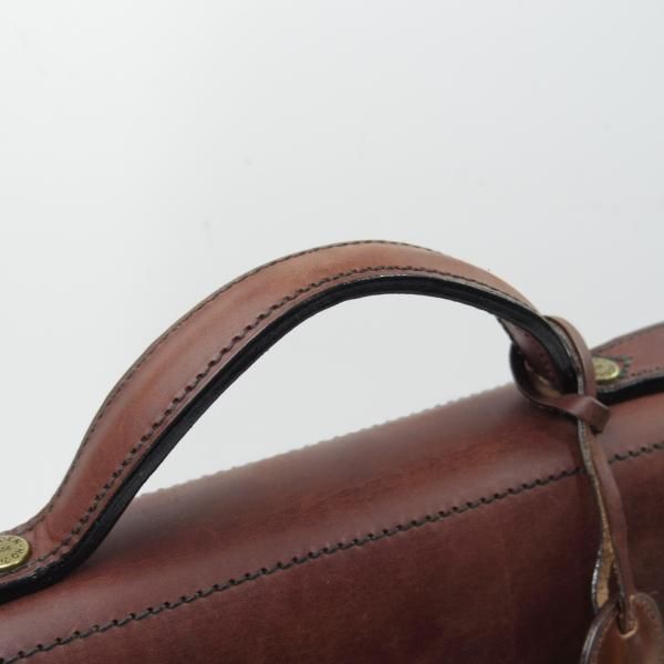 極美品★(英)W＆H GIDDEN【定価20万円以上★ブライドルレザー仕様/ブリーフケース】メンズ/ビジネス/バッグ/濃茶/革/鞄/WHギデン★N5628