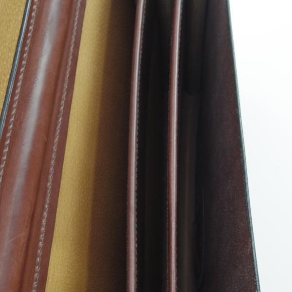 極美品★(英)W＆H GIDDEN【定価20万円以上★ブライドルレザー仕様/ブリーフケース】メンズ/ビジネス/バッグ/濃茶/革/鞄/WHギデン★N5628