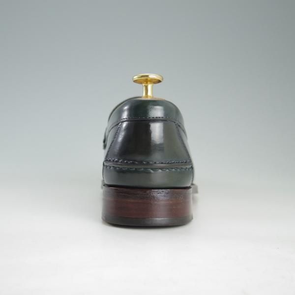 美品★(スペイン製)MEERMIN/メルミン SIZE 6【貴重★コードバン/深緑/グリーン】コインローファー/メンズ★f290