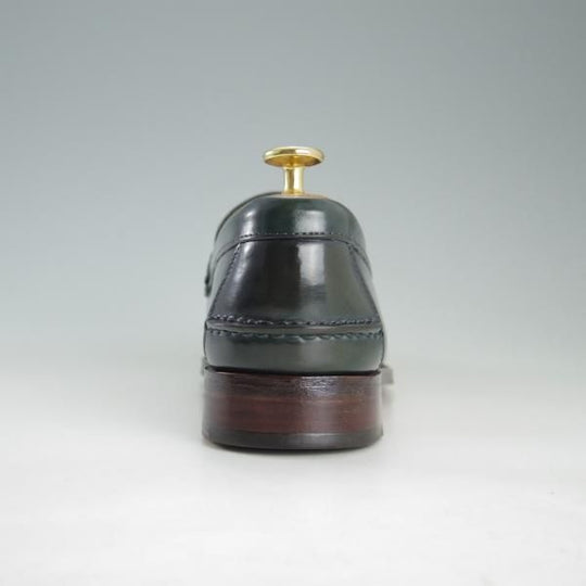 美品★(スペイン製)MEERMIN/メルミン SIZE 6【貴重★コードバン/深緑/グリーン】コインローファー/メンズ★f290