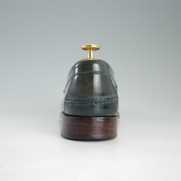 美品★(スペイン製)MEERMIN/メルミン SIZE 6【貴重★コードバン/深緑/グリーン】コインローファー/メンズ★f290