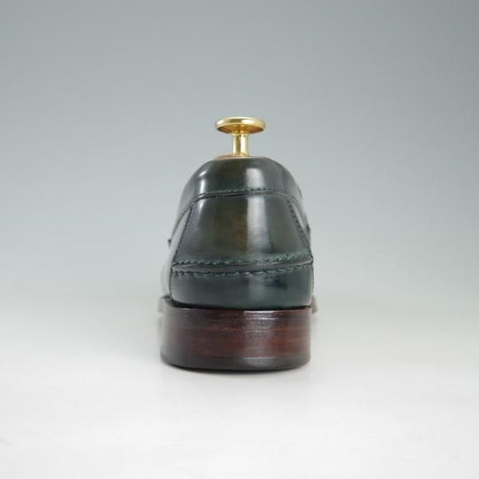 美品★(スペイン製)MEERMIN/メルミン SIZE 6【貴重★コードバン/深緑/グリーン】コインローファー/メンズ★f290