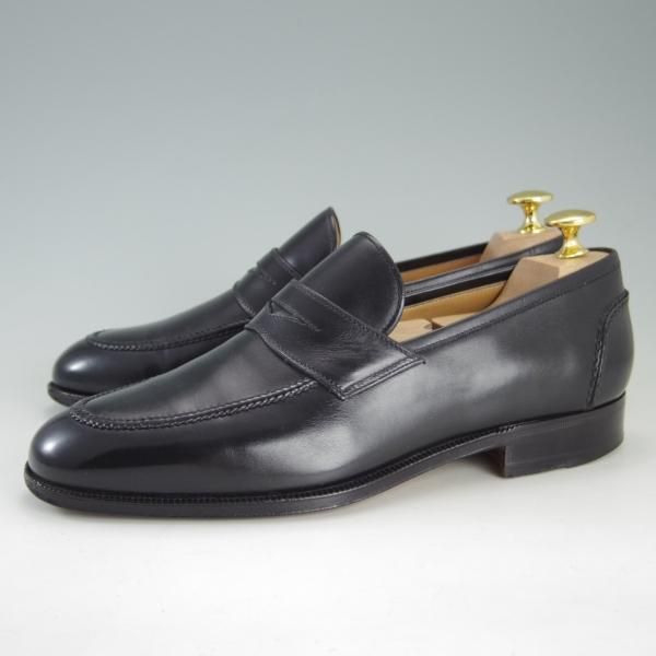 極上★(伊)タニノクリスチー SIZE 5.5【定価10万円以上★コインローファー/126673】カーフ/黒/メンズ/TANINO CRISCI★f292