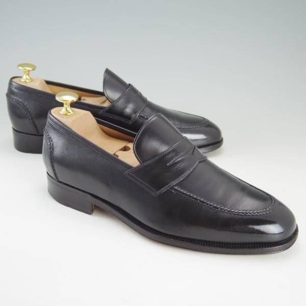 極上★(伊)タニノクリスチー SIZE 5.5【定価10万円以上★コインローファー/126673】カーフ/黒/メンズ/TANINO CRISCI★f292