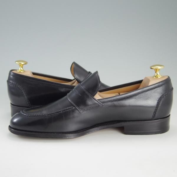 極上★(伊)タニノクリスチー SIZE 5.5【定価10万円以上★コインローファー/126673】カーフ/黒/メンズ/TANINO CRISCI★f292