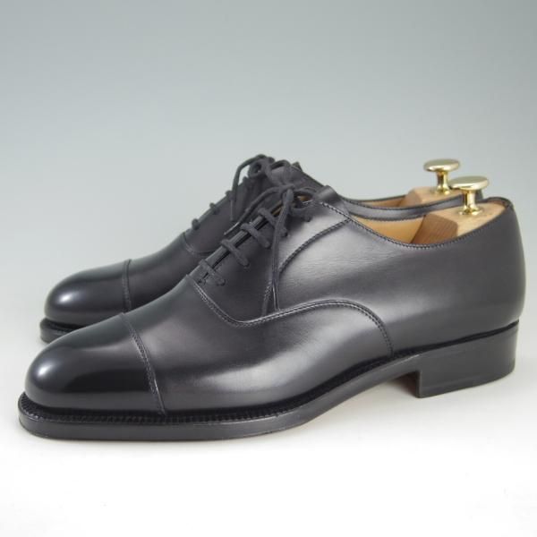 未使用★(伊)タニノクリスチー SIZE 6.5【貴重★ハンドソーンウェルテッド製法/九分仕立て】ストレートチップ/黒/TANINO CRISCI★f293