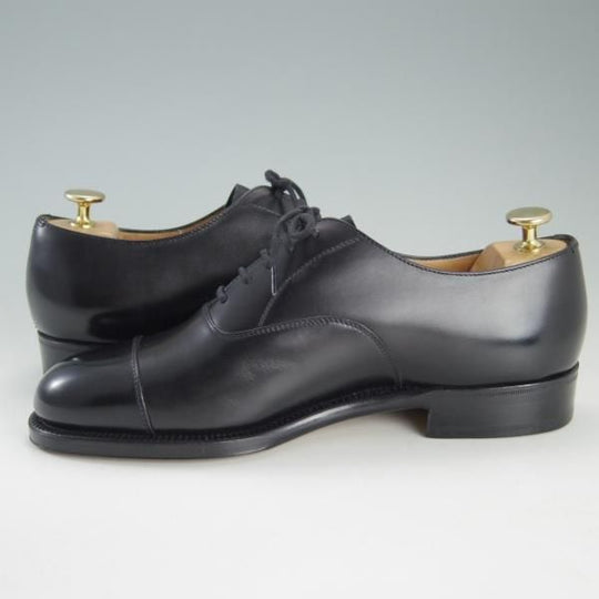 未使用★(伊)タニノクリスチー SIZE 6.5【貴重★ハンドソーンウェルテッド製法/九分仕立て】ストレートチップ/黒/TANINO CRISCI★f293